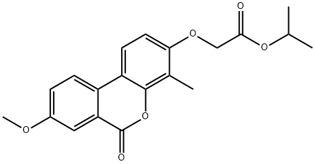 propan-2-yl 2-(8-methoxy-4-methyl-6-oxobenzo[c]chromen-3-yl)oxyacetate Struktur