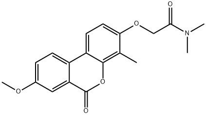 2-(8-methoxy-4-methyl-6-oxobenzo[c]chromen-3-yl)oxy-N,N-dimethylacetamide Struktur