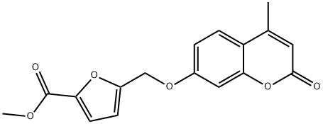 methyl 5-[(4-methyl-2-oxochromen-7-yl)oxymethyl]furan-2-carboxylate Struktur