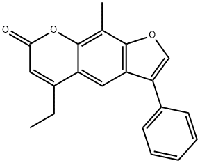 5-ethyl-9-methyl-3-phenylfuro[3,2-g]chromen-7-one Struktur