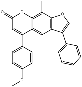 5-(4-methoxyphenyl)-9-methyl-3-phenylfuro[3,2-g]chromen-7-one Struktur