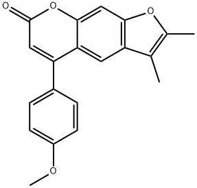 5-(4-methoxyphenyl)-2,3-dimethylfuro[3,2-g]chromen-7-one Struktur