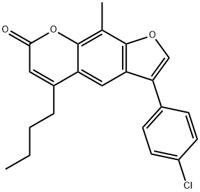 5-butyl-3-(4-chlorophenyl)-9-methylfuro[3,2-g]chromen-7-one Struktur