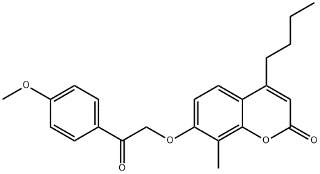 4-butyl-7-[2-(4-methoxyphenyl)-2-oxoethoxy]-8-methylchromen-2-one Struktur