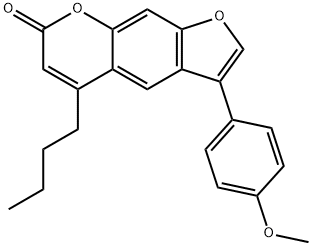 5-butyl-3-(4-methoxyphenyl)furo[3,2-g]chromen-7-one Struktur