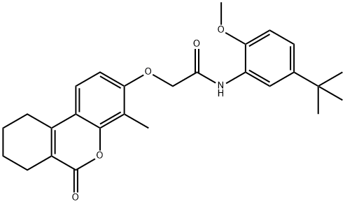 N-(5-tert-butyl-2-methoxyphenyl)-2-[(4-methyl-6-oxo-7,8,9,10-tetrahydrobenzo[c]chromen-3-yl)oxy]acetamide Struktur