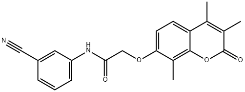 N-(3-cyanophenyl)-2-(3,4,8-trimethyl-2-oxochromen-7-yl)oxyacetamide Struktur