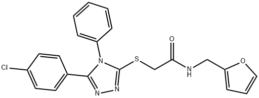 2-[[5-(4-chlorophenyl)-4-phenyl-1,2,4-triazol-3-yl]sulfanyl]-N-(furan-2-ylmethyl)acetamide Struktur