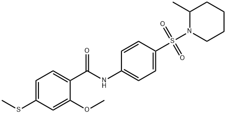 2-methoxy-N-[4-(2-methylpiperidin-1-yl)sulfonylphenyl]-4-methylsulfanylbenzamide Struktur