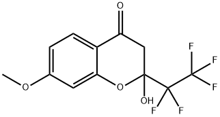 2-hydroxy-7-methoxy-2-(1,1,2,2,2-pentafluoroethyl)-3H-chromen-4-one Struktur