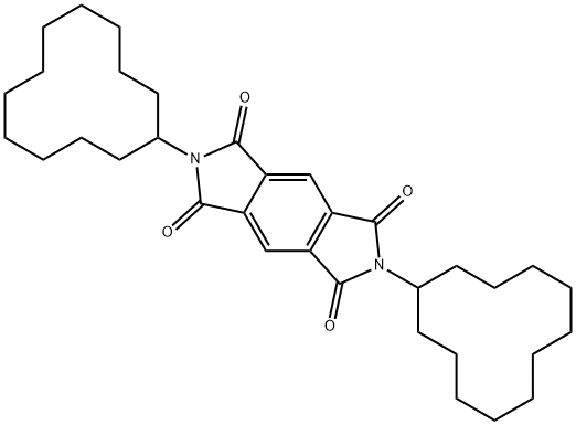 2,6-di(cyclododecyl)pyrrolo[3,4-f]isoindole-1,3,5,7-tetrone Struktur