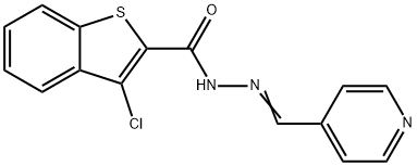 3-chloro-N-[(E)-pyridin-4-ylmethylideneamino]-1-benzothiophene-2-carboxamide Struktur