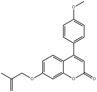 4-(4-methoxyphenyl)-7-(2-methylprop-2-enoxy)chromen-2-one Struktur