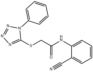 N-(2-cyanophenyl)-2-(1-phenyltetrazol-5-yl)sulfanylacetamide Struktur