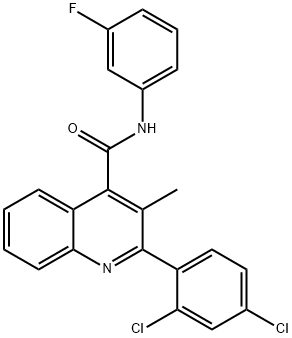 2-(2,4-dichlorophenyl)-N-(3-fluorophenyl)-3-methylquinoline-4-carboxamide Struktur