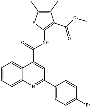 methyl 2-[[2-(4-bromophenyl)quinoline-4-carbonyl]amino]-4,5-dimethylthiophene-3-carboxylate Struktur