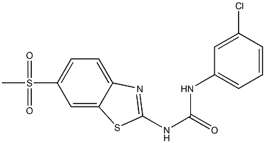 1-(3-chlorophenyl)-3-(6-methylsulfonyl-1,3-benzothiazol-2-yl)urea Struktur