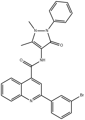 2-(3-bromophenyl)-N-(1,5-dimethyl-3-oxo-2-phenylpyrazol-4-yl)quinoline-4-carboxamide Struktur