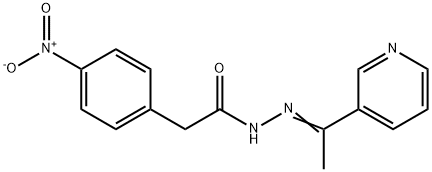 2-(4-nitrophenyl)-N-[(E)-1-pyridin-3-ylethylideneamino]acetamide Struktur