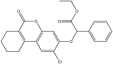 ethyl 2-[(2-chloro-6-oxo-7,8,9,10-tetrahydrobenzo[c]chromen-3-yl)oxy]-2-phenylacetate Struktur