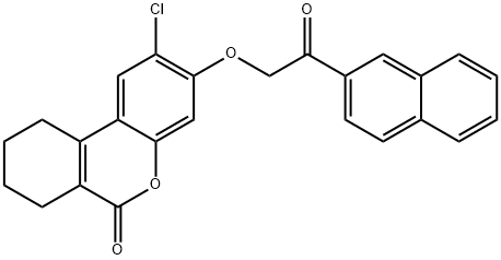 2-chloro-3-(2-naphthalen-2-yl-2-oxoethoxy)-7,8,9,10-tetrahydrobenzo[c]chromen-6-one Struktur