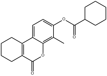 (4-methyl-6-oxo-7,8,9,10-tetrahydrobenzo[c]chromen-3-yl) cyclohexanecarboxylate Struktur