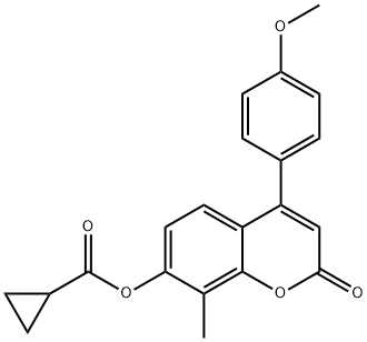 [4-(4-methoxyphenyl)-8-methyl-2-oxochromen-7-yl] cyclopropanecarboxylate Struktur