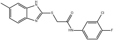 N-(3-chloro-4-fluorophenyl)-2-[(6-methyl-1H-benzimidazol-2-yl)sulfanyl]acetamide Struktur