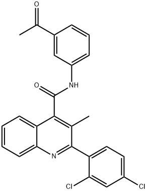 N-(3-acetylphenyl)-2-(2,4-dichlorophenyl)-3-methylquinoline-4-carboxamide Struktur