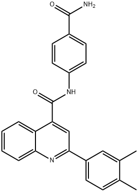 N-(4-carbamoylphenyl)-2-(3,4-dimethylphenyl)quinoline-4-carboxamide Struktur