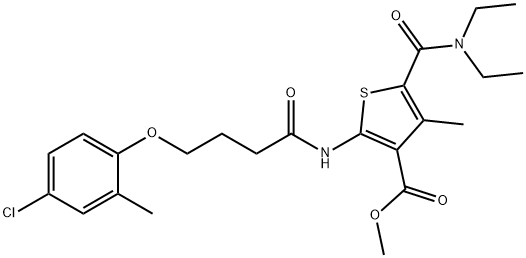 methyl 2-[4-(4-chloro-2-methylphenoxy)butanoylamino]-5-(diethylcarbamoyl)-4-methylthiophene-3-carboxylate Struktur