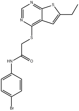 N-(4-bromophenyl)-2-(6-ethylthieno[2,3-d]pyrimidin-4-yl)sulfanylacetamide Struktur