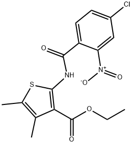 ethyl 2-[(4-chloro-2-nitrobenzoyl)amino]-4,5-dimethylthiophene-3-carboxylate Struktur