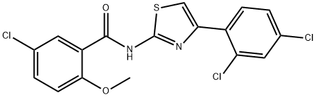 5-chloro-N-[4-(2,4-dichlorophenyl)-1,3-thiazol-2-yl]-2-methoxybenzamide Struktur