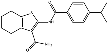 2-[(4-propan-2-ylbenzoyl)amino]-4,5,6,7-tetrahydro-1-benzothiophene-3-carboxamide Struktur