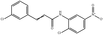 (E)-N-(2-chloro-5-nitrophenyl)-3-(3-chlorophenyl)prop-2-enamide Struktur