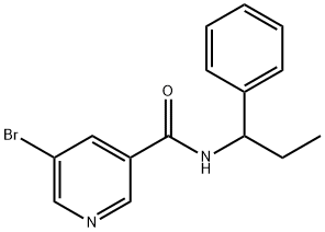 5-bromo-N-(1-phenylpropyl)pyridine-3-carboxamide Struktur