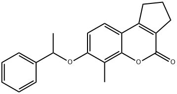 6-methyl-7-(1-phenylethoxy)-2,3-dihydro-1H-cyclopenta[c]chromen-4-one Structure