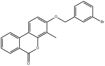 3-[(3-bromophenyl)methoxy]-4-methylbenzo[c]chromen-6-one Struktur