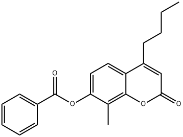 (4-butyl-8-methyl-2-oxochromen-7-yl) benzoate Struktur