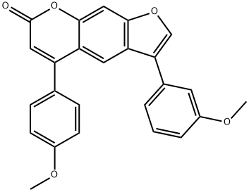 3-(3-methoxyphenyl)-5-(4-methoxyphenyl)furo[3,2-g]chromen-7-one Struktur