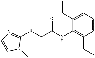 N-(2,6-diethylphenyl)-2-(1-methylimidazol-2-yl)sulfanylacetamide Struktur