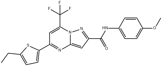 5-(5-ethylthiophen-2-yl)-N-(4-methoxyphenyl)-7-(trifluoromethyl)pyrazolo[1,5-a]pyrimidine-2-carboxamide Struktur