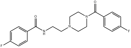 4-fluoro-N-[2-[4-(4-fluorobenzoyl)piperazin-1-yl]ethyl]benzamide Struktur