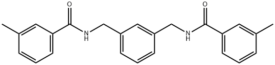 3-methyl-N-[[3-[[(3-methylbenzoyl)amino]methyl]phenyl]methyl]benzamide Struktur