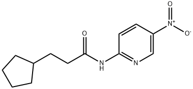 3-cyclopentyl-N-(5-nitropyridin-2-yl)propanamide Struktur