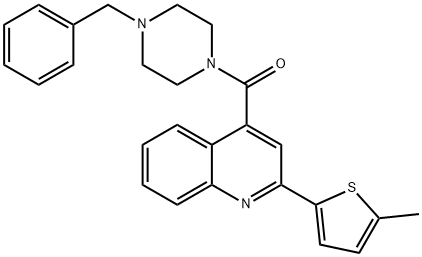 (4-benzylpiperazin-1-yl)-[2-(5-methylthiophen-2-yl)quinolin-4-yl]methanone Struktur