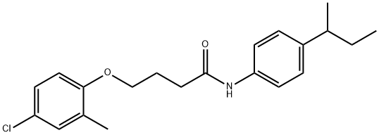 N-(4-butan-2-ylphenyl)-4-(4-chloro-2-methylphenoxy)butanamide Struktur