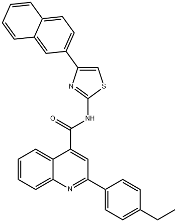 2-(4-ethylphenyl)-N-(4-naphthalen-2-yl-1,3-thiazol-2-yl)quinoline-4-carboxamide Struktur