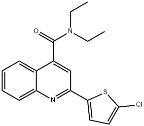 2-(5-chlorothiophen-2-yl)-N,N-diethylquinoline-4-carboxamide Struktur